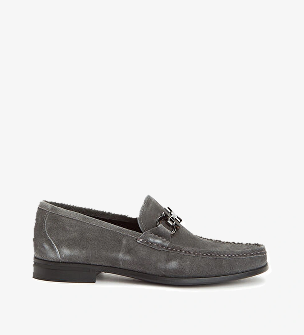Ferragamo Gri Erkek Süet Loafer model görseli