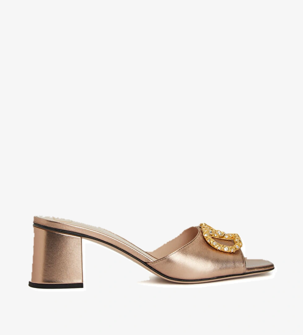 VLogo Rose Gold Kadın Deri Terlik - Görsel 1