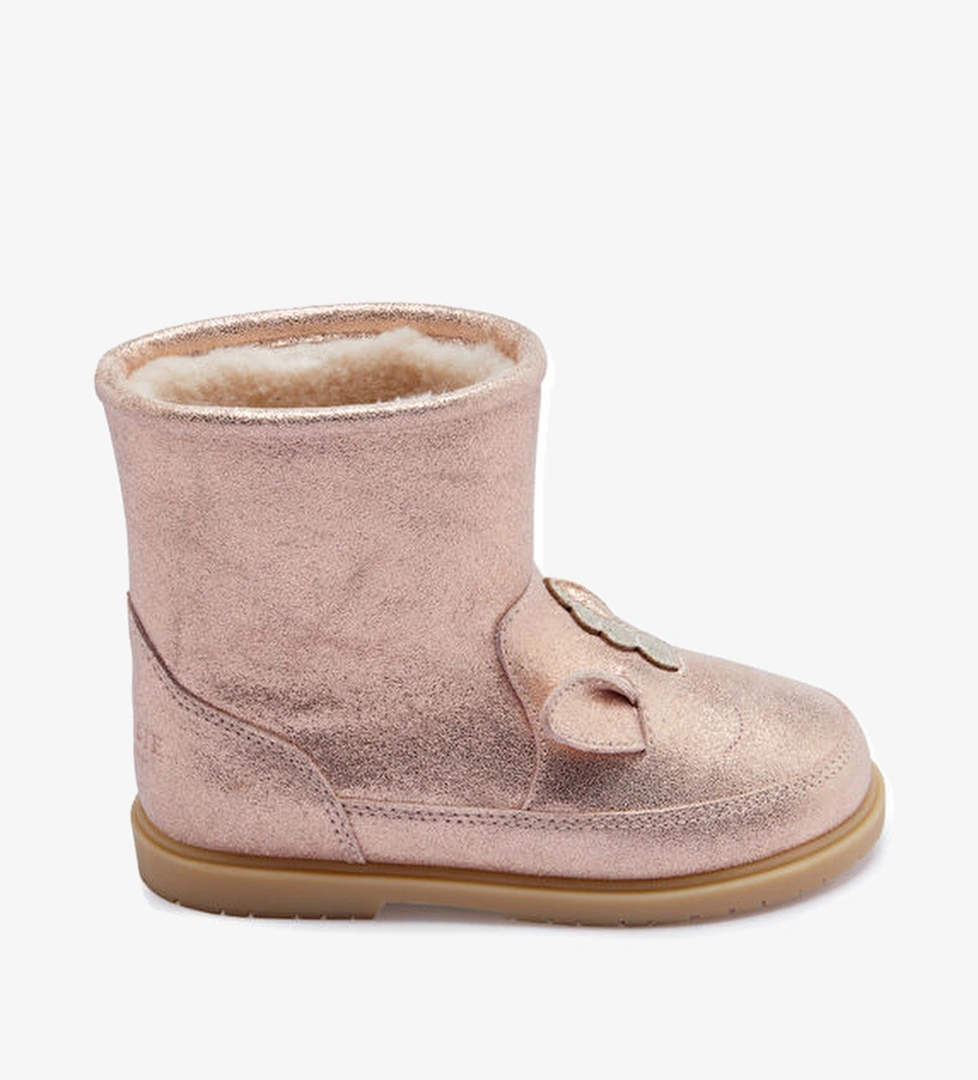 Xelly Silver Pembe Unisex Çocuk Deri Bot - Görsel 1