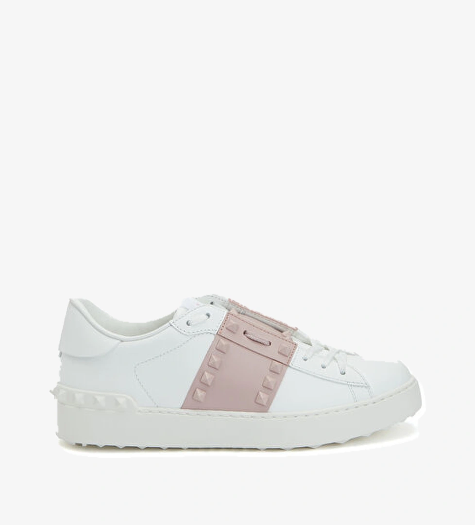 Valentino Garavani Valentino Garavani Pembe Beyaz Rockstud Open Beyaz Pembe Kadın Deri Sneaker | Beymen Pembe Beyaz - 1. görsel