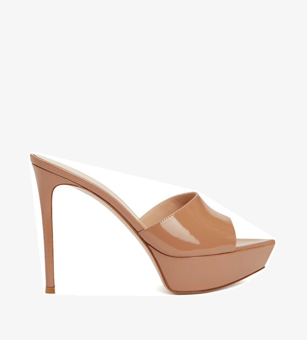 Dasha Nude Kadın Deri Terlik - Görsel 1