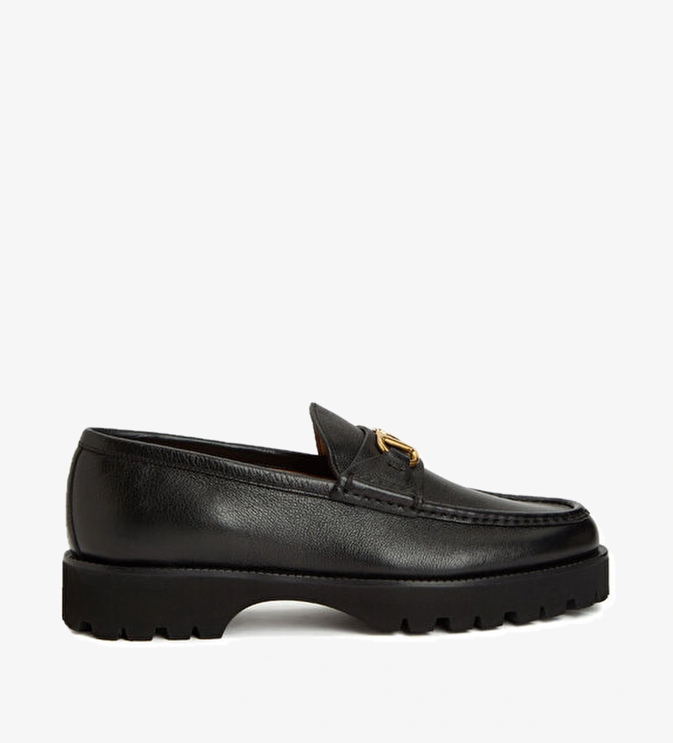 Valentino Garavani VLogo Siyah Erkek Deri Loafer model görseli