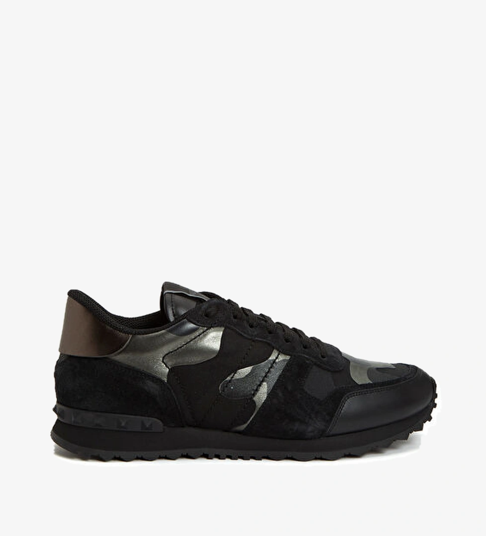 Valentino Garavani Rockrunner Siyah Erkek Deri Sneaker model görseli