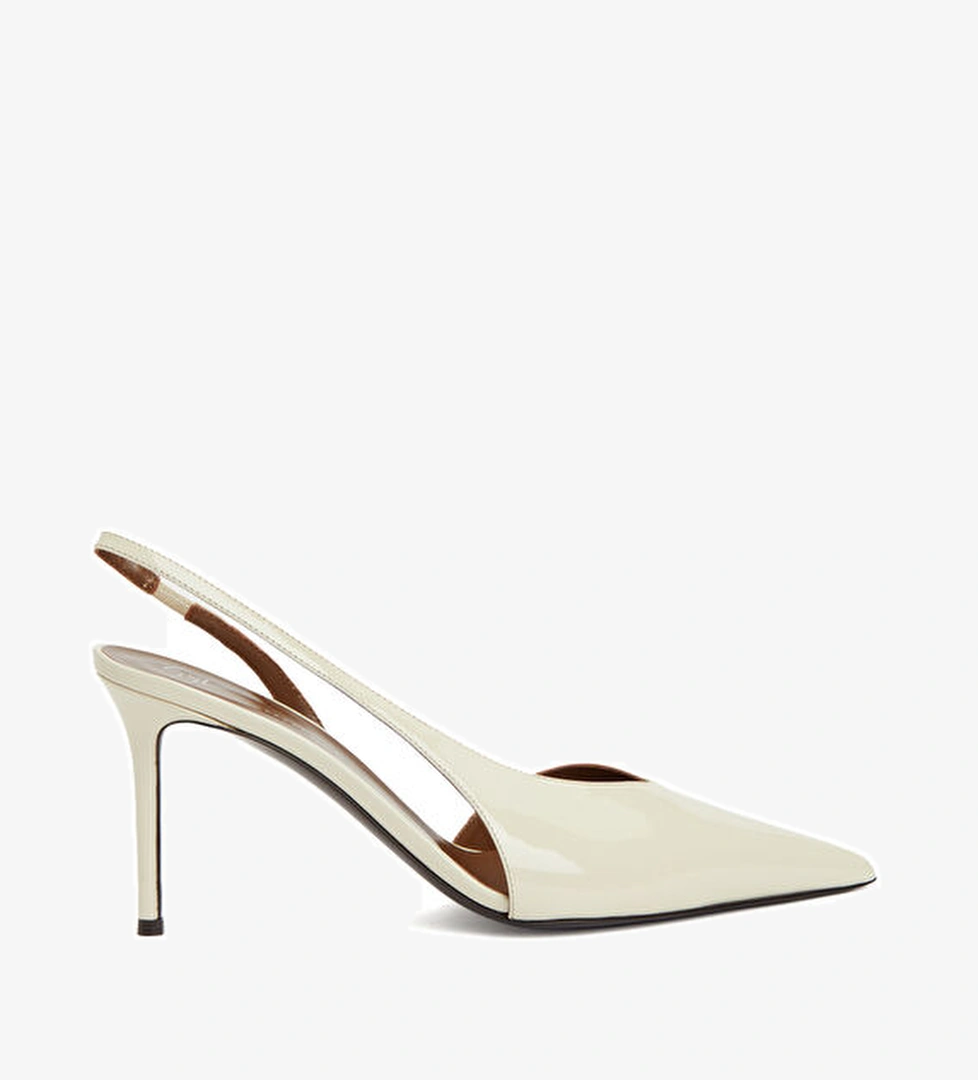 Giuseppe Zanotti Kırık Beyaz Deri Topuklu Ayakkabı model görseli