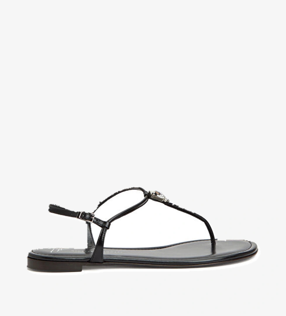 Giuseppe Zanotti Siyah Kadın Deri Sandalet model görseli