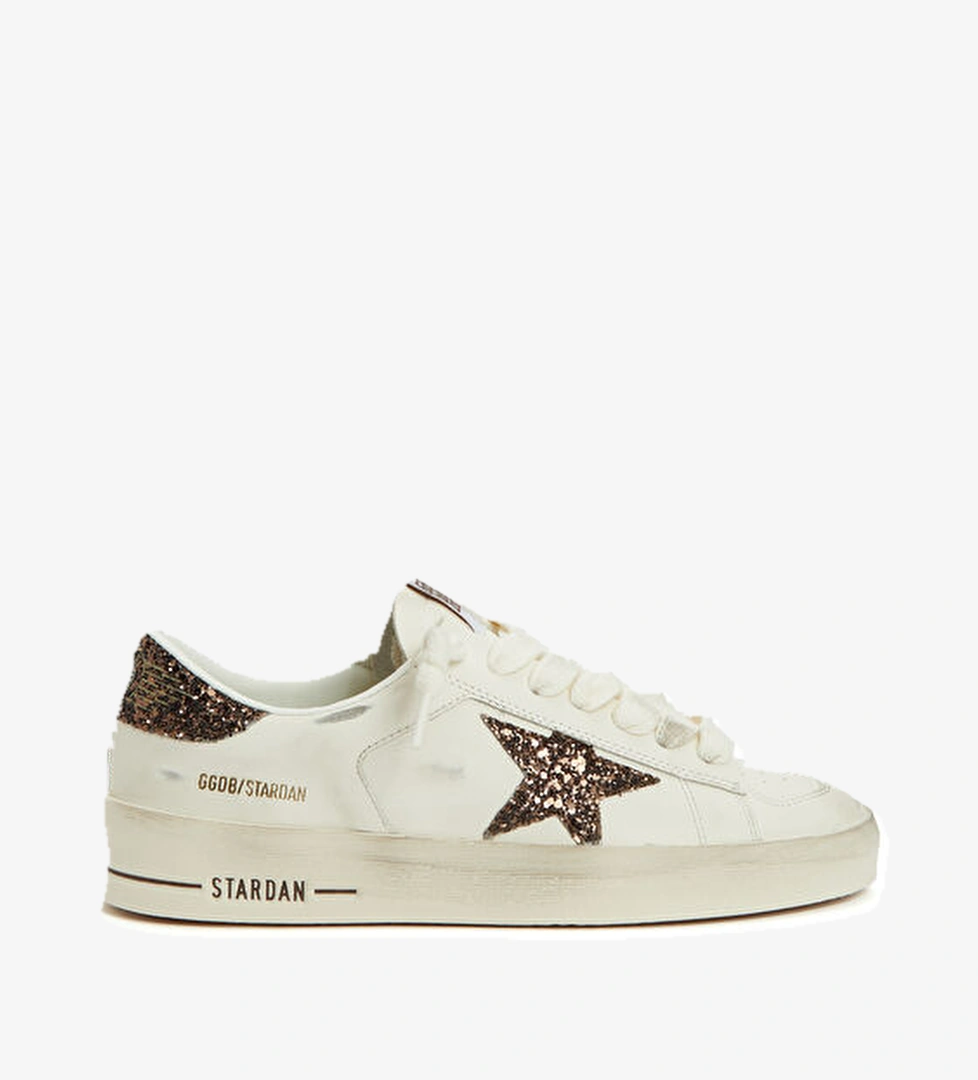 Golden Goose Stardan Beyaz Ekru Kadın Deri Sneaker model görseli