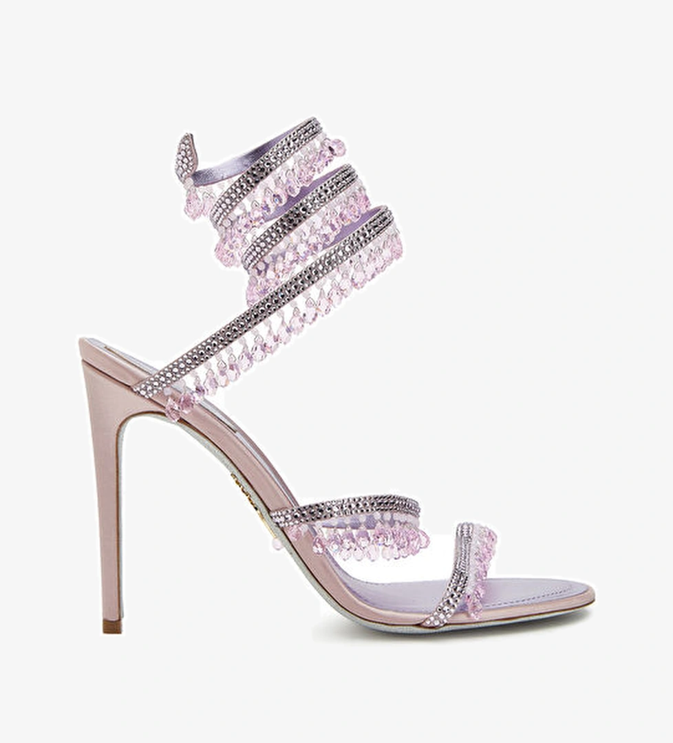 Rene Caovilla Chandelier Lila Kadın Saten Sandalet model görseli