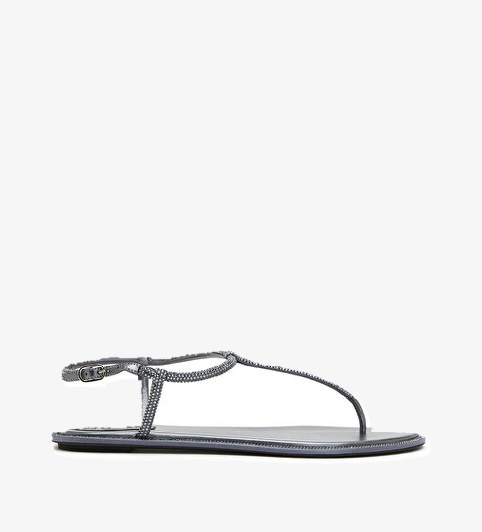 Rene Caovilla Diana Gri Taşlı Kadın Sandalet model görseli