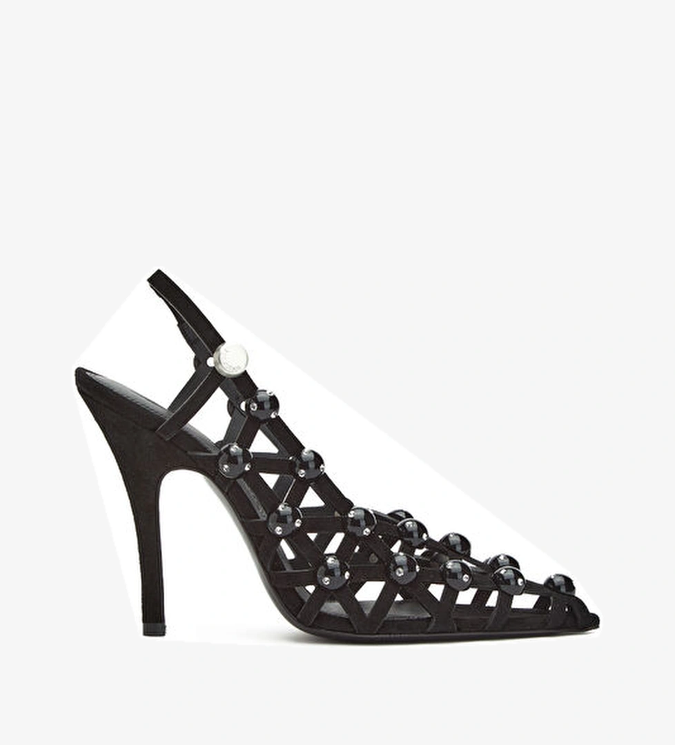 The Attico Siyah Deri Topuklu Ayakkabı model görseli