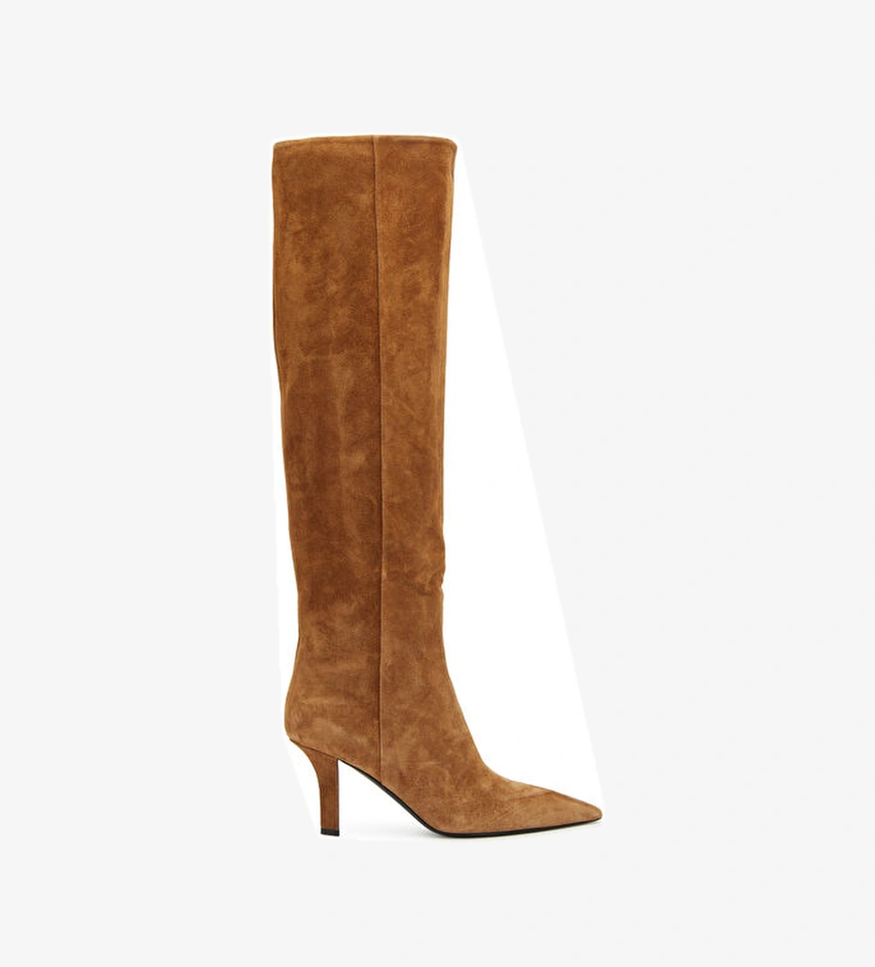 Amina Muaddi Christine Konyak Kadın Süet Çizme model görseli