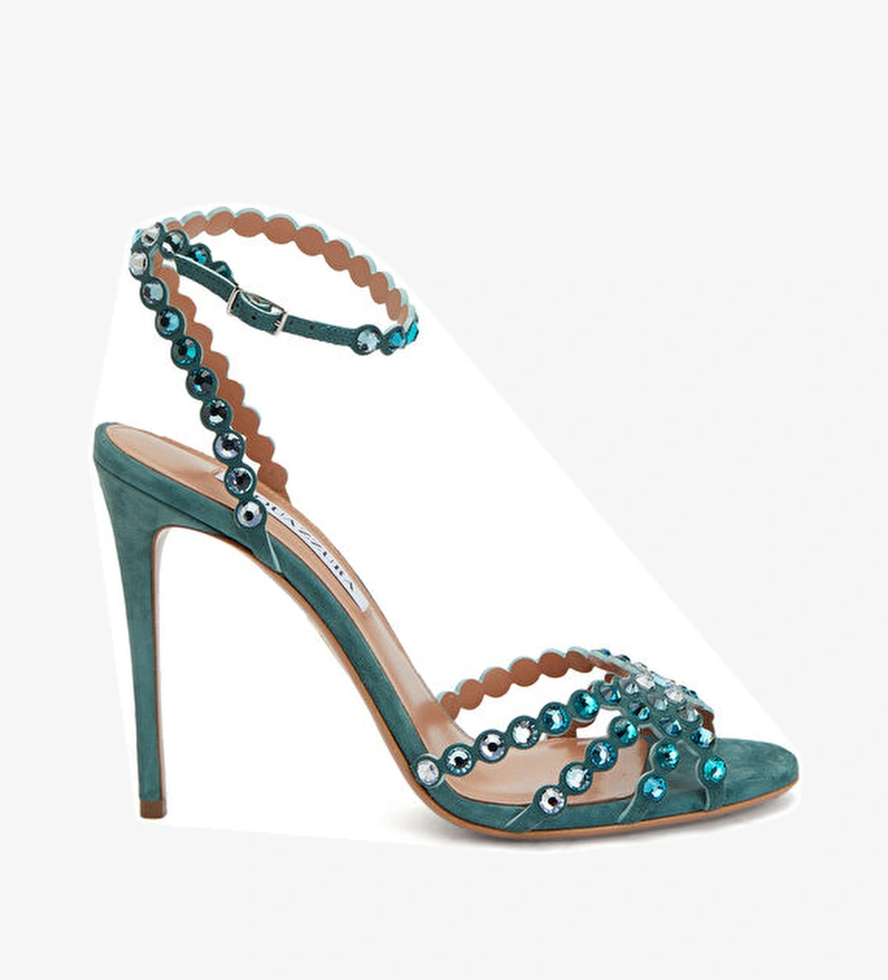 Aquazzura Aquazzura Tequila Turkuaz Deri Topuklu Ayakkabı Sandalet & Terlik | Beymen Turkuaz - 1. görsel