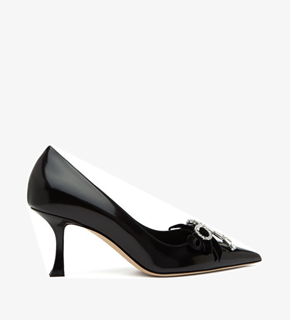 Auria Siyah Deri Stiletto - Görsel 1