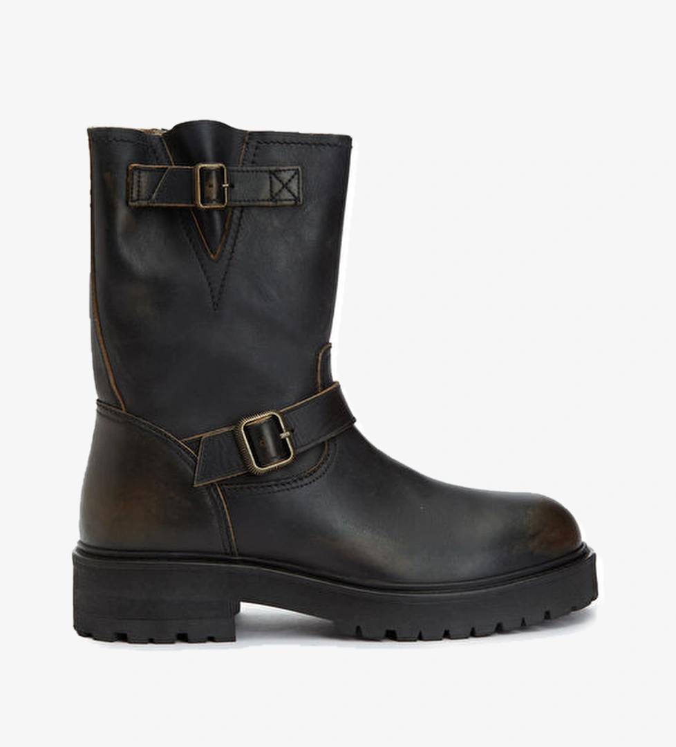 Allsaints Tait Koyu Kahverengi Erkek Deri Bot model görseli