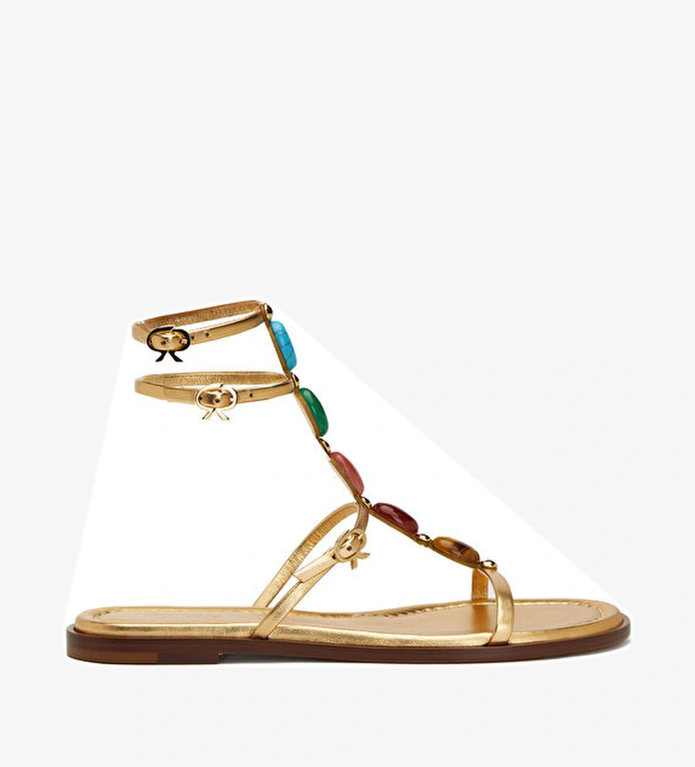 Gianvito Rossi Gold Kadın Deri Sandalet model görseli