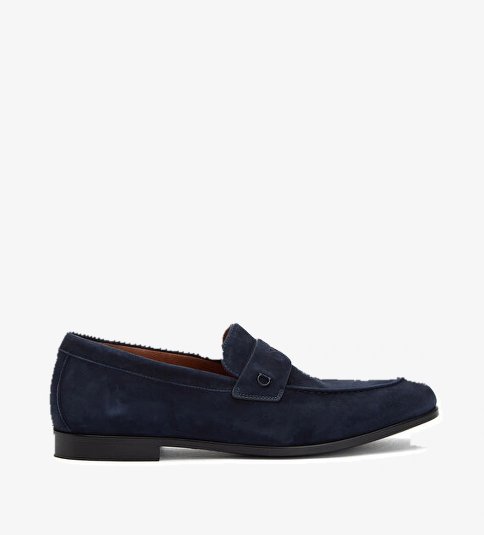 Ferragamo Lacivert Erkek Süet Loafer model görseli