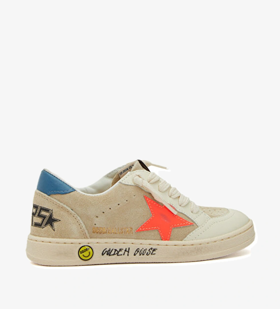 Golden Goose Ball Star Bej Unisex Çocuk Süet Sneaker model görseli