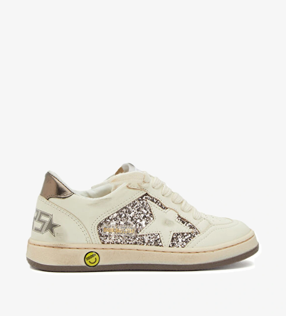 Golden Goose Ball Star Beyaz Unisex Çocuk Deri Sneaker model görseli