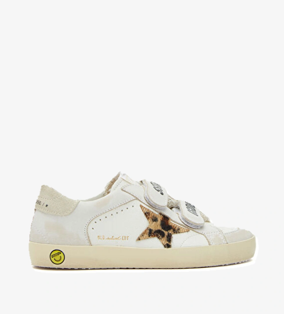 Golden Goose Old School Beyaz Unisex Çocuk Deri Sneaker model görseli