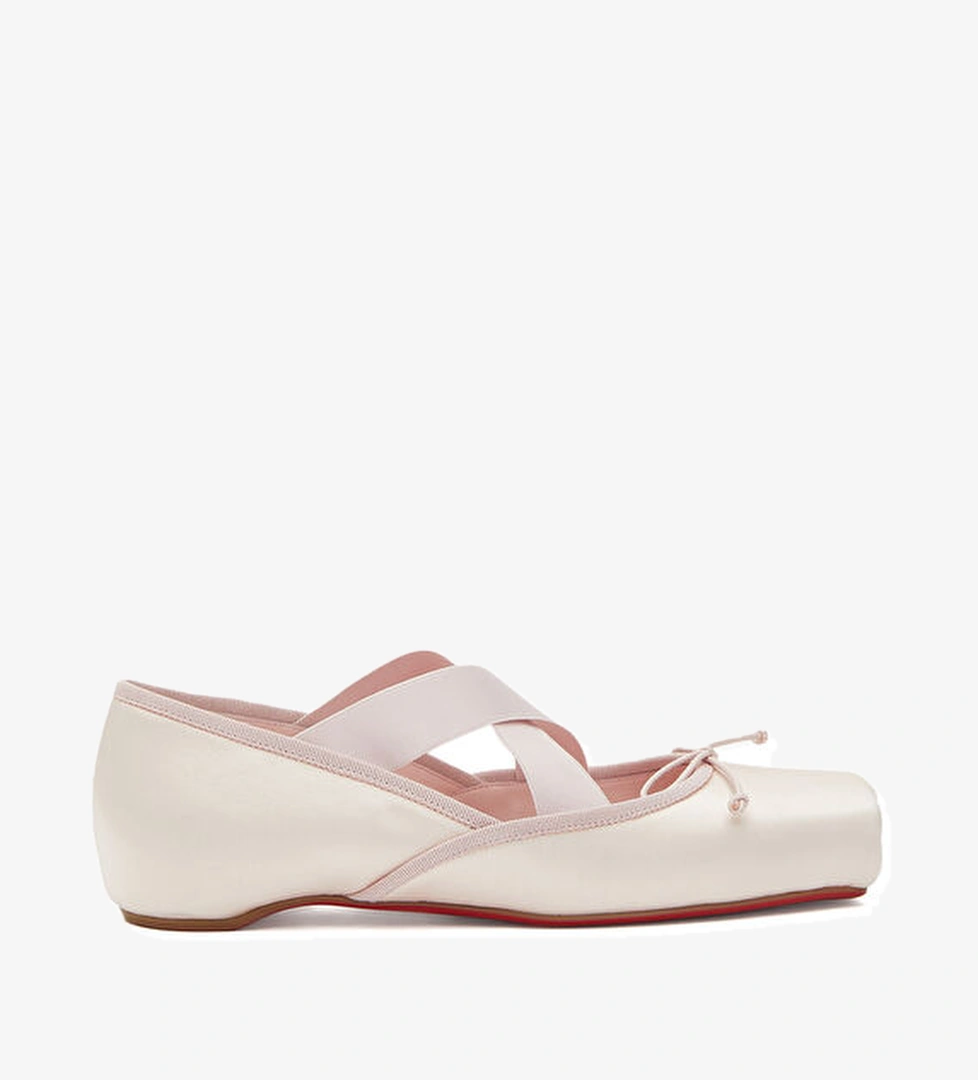 Christian Louboutin Cassiasticina Açık Pembe İpek Babet model görseli