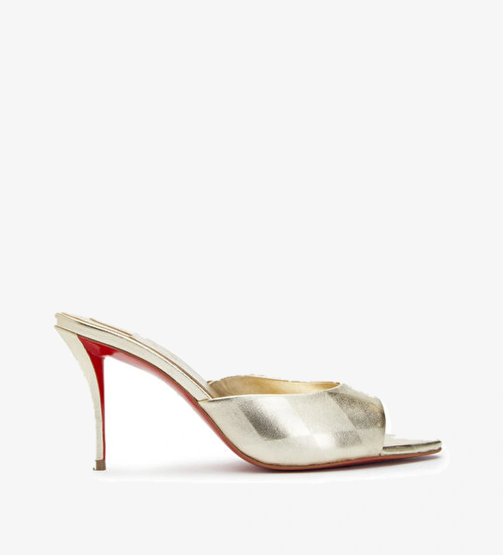 Christian Louboutin Miss Z Gold Deri Topuklu Terlik model görseli
