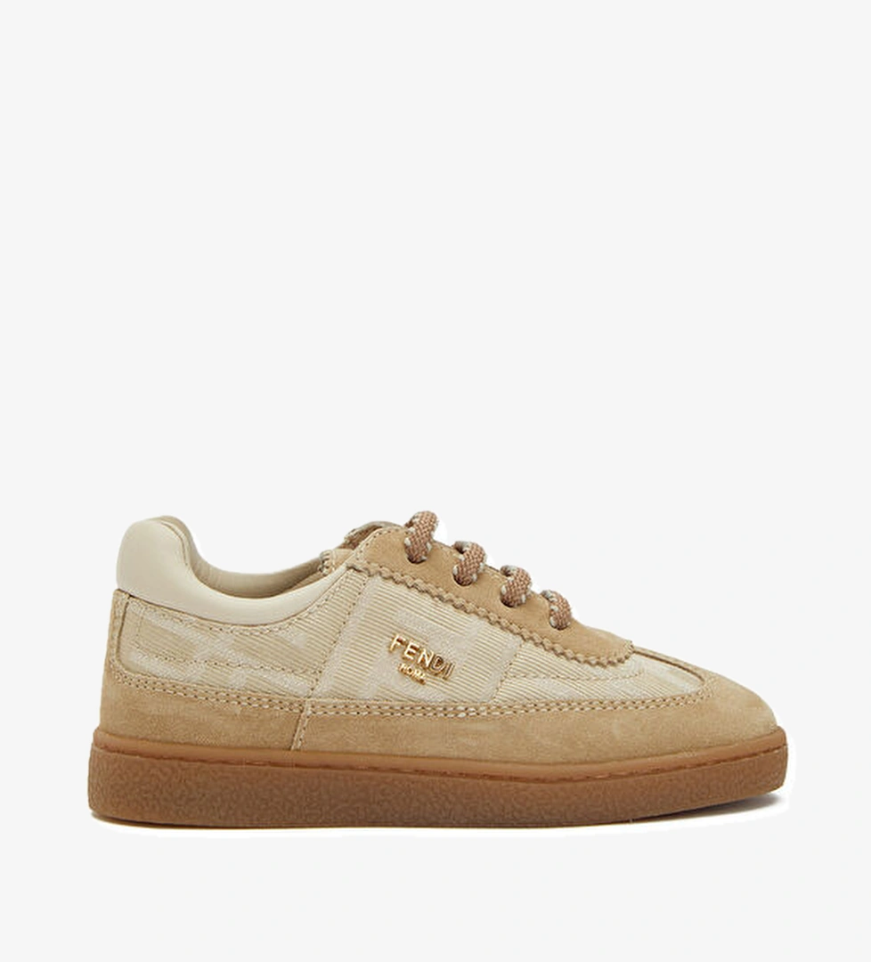 Fendi Krem Logo Desenli Erkek Çocuk Süet Sneaker model görseli