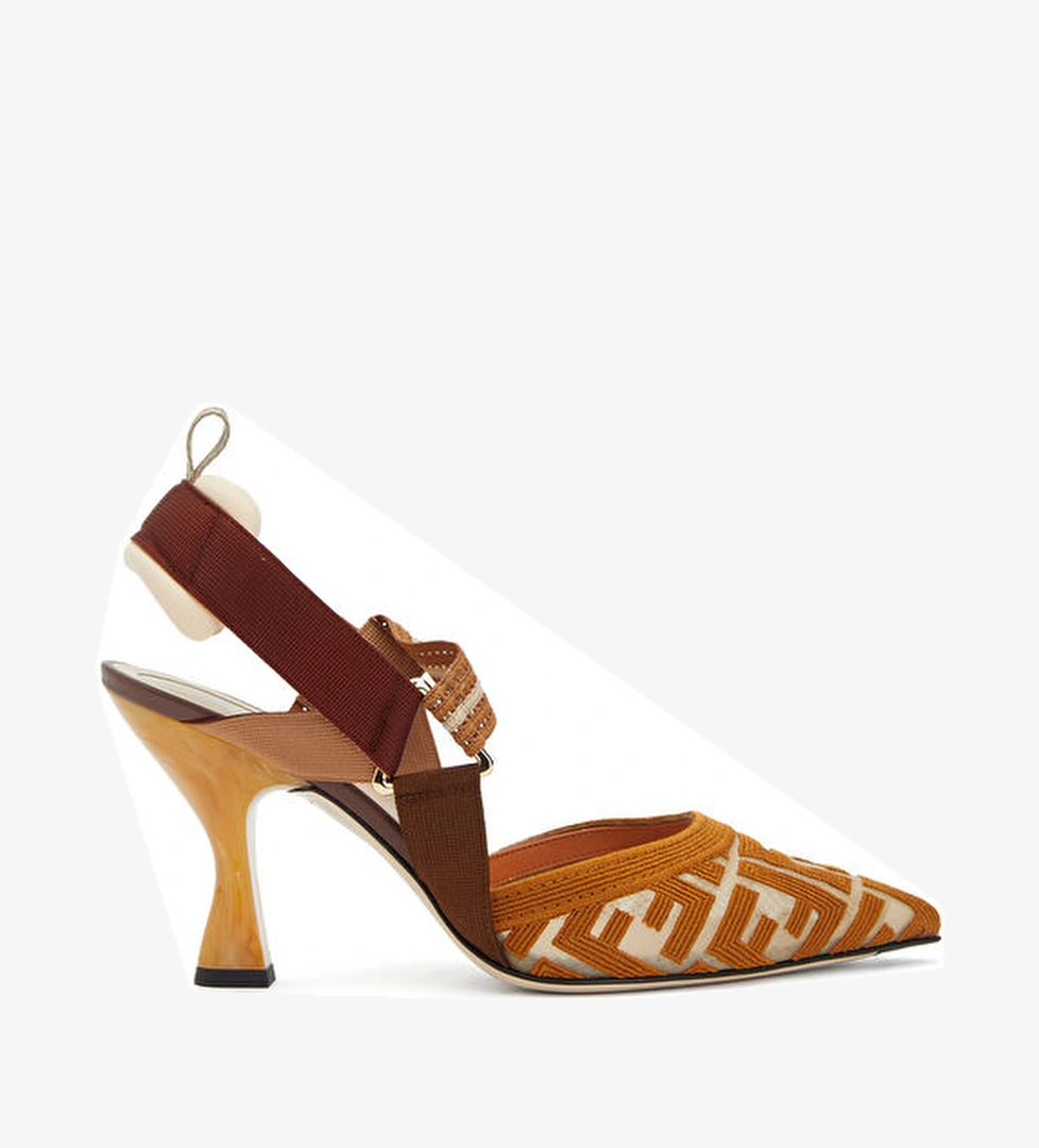 Fendi Colibrì Sarı Logo Desenli Kadın Topuklu Ayakkabı model görseli