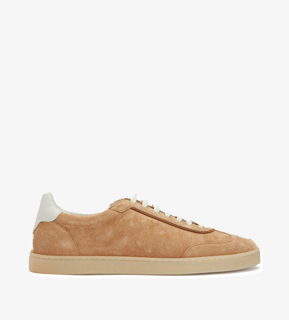 Brunello Cucinelli Bej Erkek Süet Sneaker model görseli