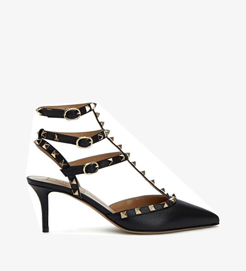 Valentino Garavani Valentino Garavani Rockstud Pudra Siyah Deri Topuklu Ayakkabı Basketbol Ayakkabıları | Beymen Pudra Siyah - 1. görsel