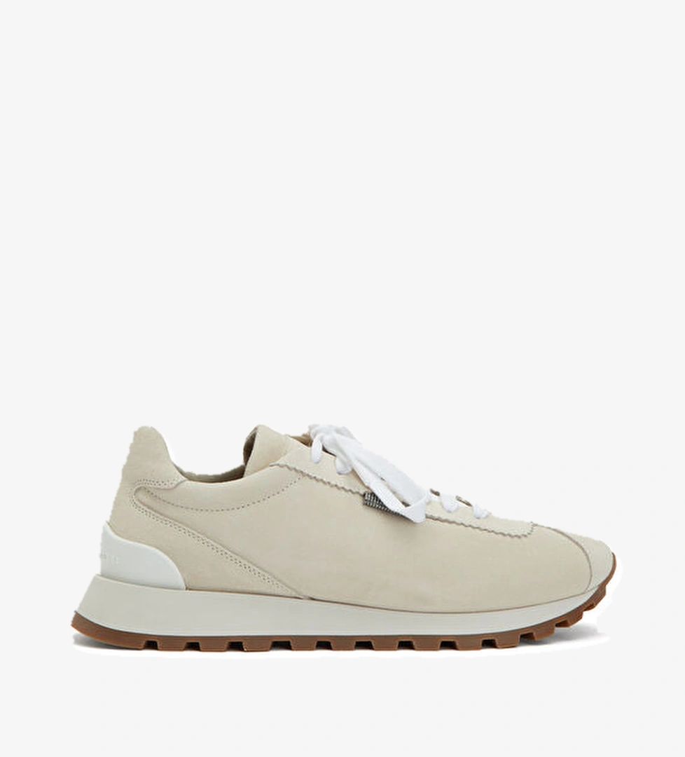Brunello Cucinelli Pair Of Ekru Kadın Deri Sneaker model görseli