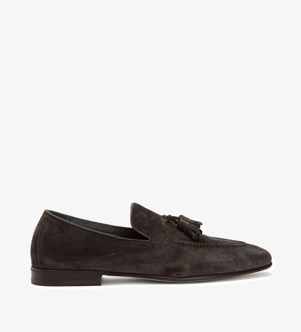 Brunello Cucinelli Kahverengi Erkek Süet Loafer model görseli