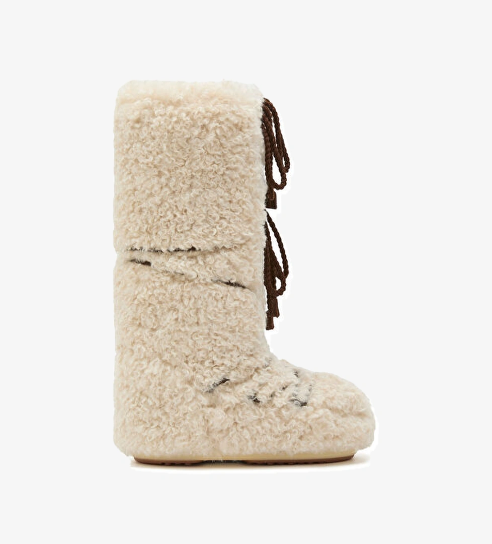 Moon Boot Moon Boot Icon Curly Extra Ekru Kadın Kar Botu Beymen'de! Ekru - 1. görsel