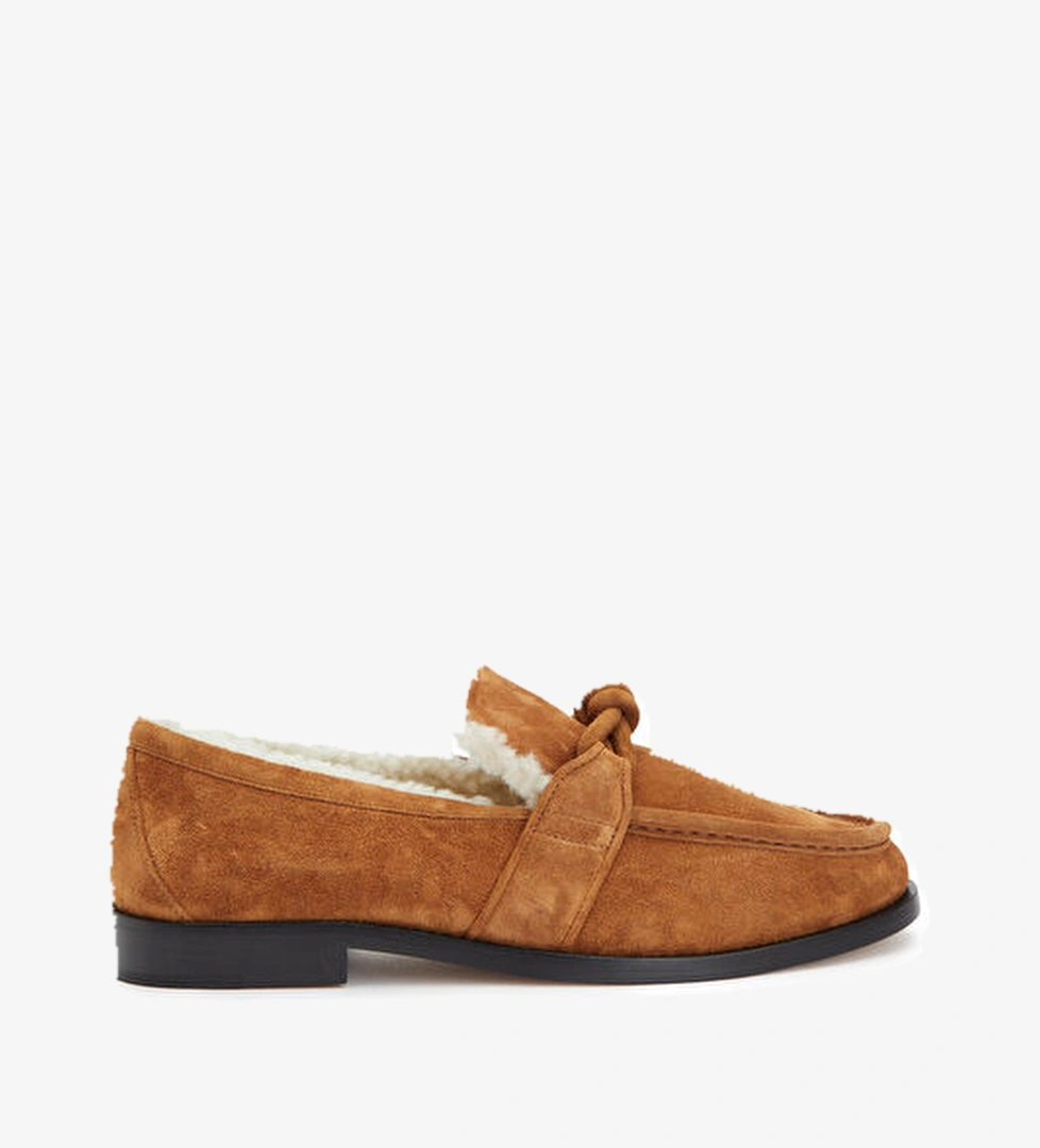 Bottega Veneta Astaire Karamel Kadın Süet Loafer model görseli