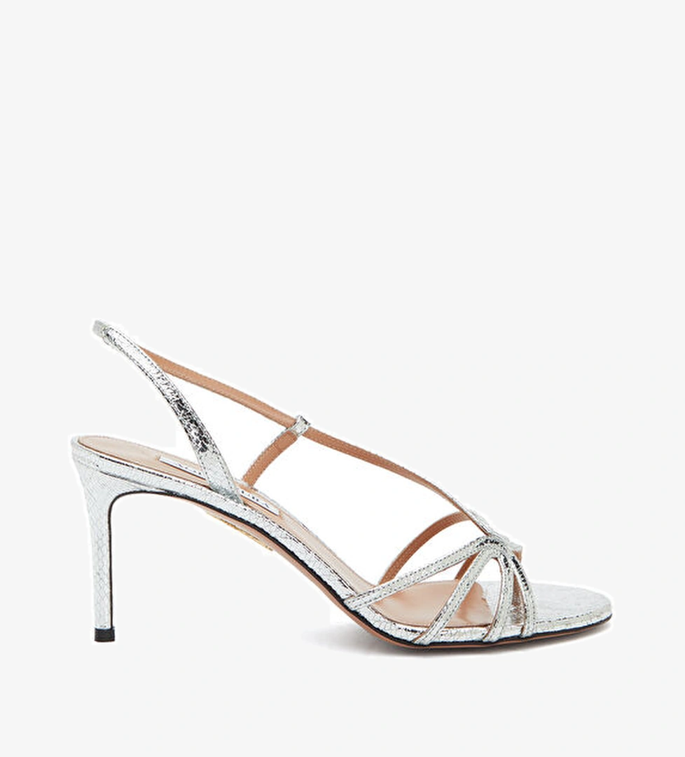 Aquazzura Aquazzura Gümüş Talk To Me Silver Topuklu Deri Sandalet Sandalet & Terlik | Beymen Gümüş - 1. görsel
