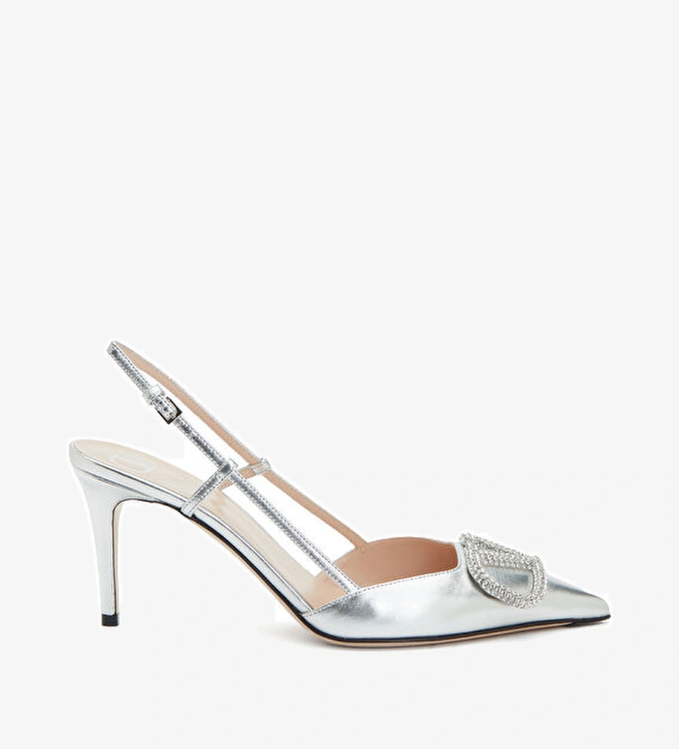 VLogo Silver Deri Topuklu Ayakkabı - Görsel 1