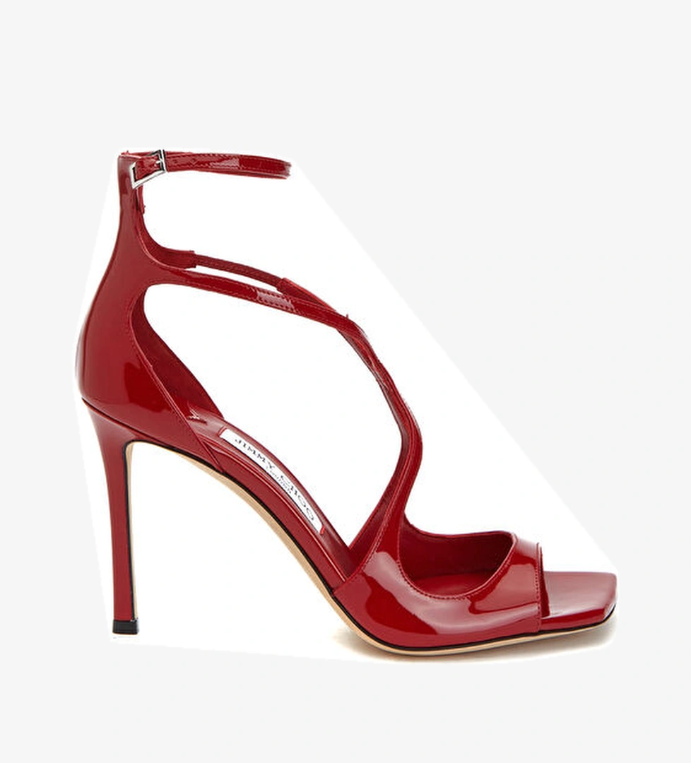 Jimmy Choo Azia Koyu Kırmızı Kadın Deri Sandalet model görseli