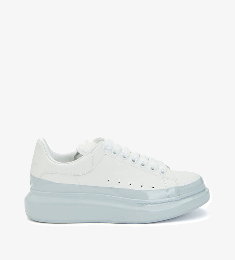 Oversized Mavi Beyaz Kadın Deri Sneaker - Görsel 1