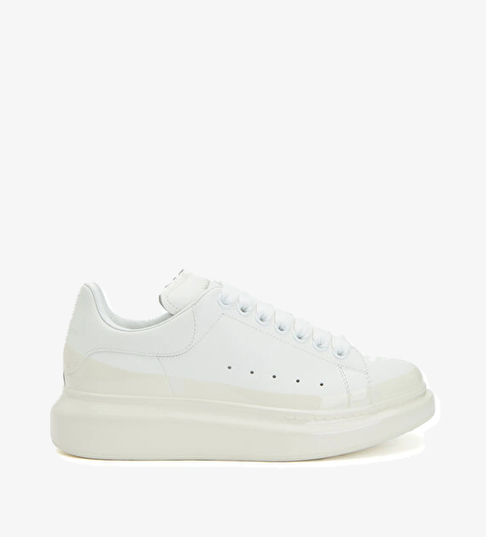 Oversized Beyaz Kadın Deri Sneaker - Görsel 1