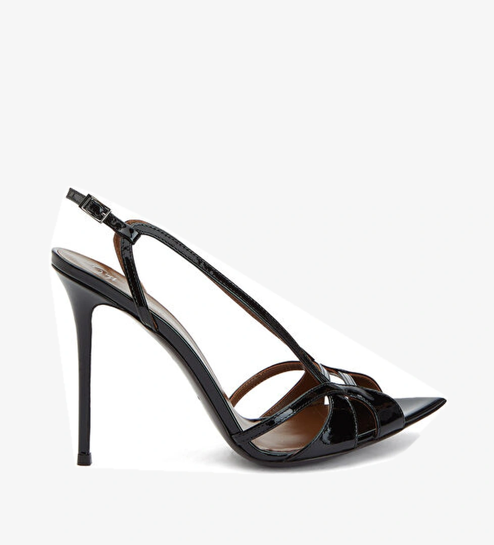 Siyah Kadın Deri Sandalet - Görsel 1