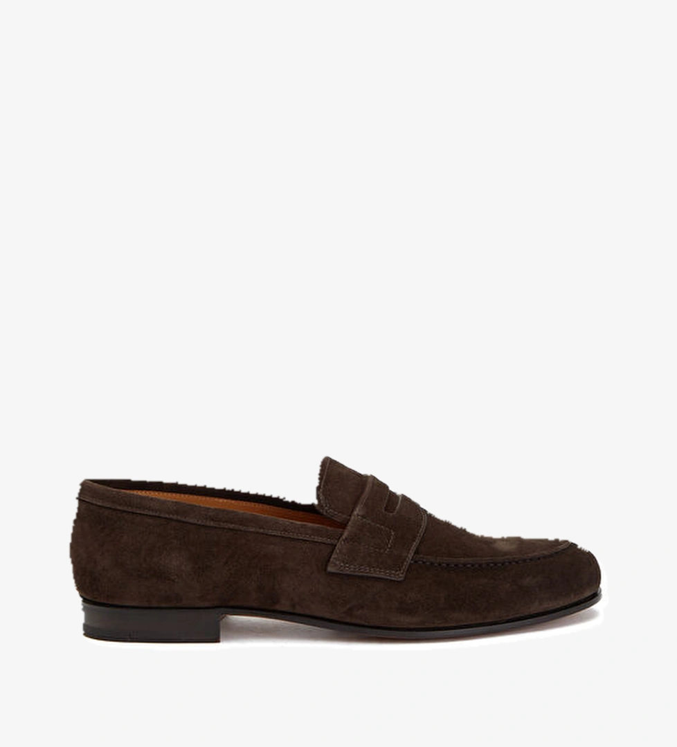 Koyu Kahverengi Erkek Süet Loafer - Görsel 1