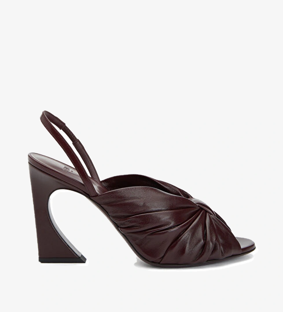 Bordo Kadın Deri Sandalet - Görsel 1