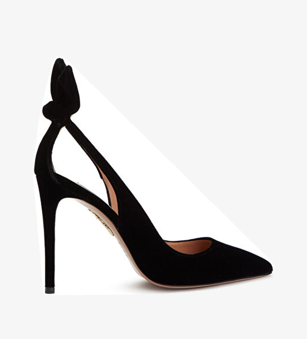 Aquazzura Aquazzura Bow Tie Siyah Süet Stiletto Basketbol Ayakkabıları | Beymen Siyah - 1. görsel