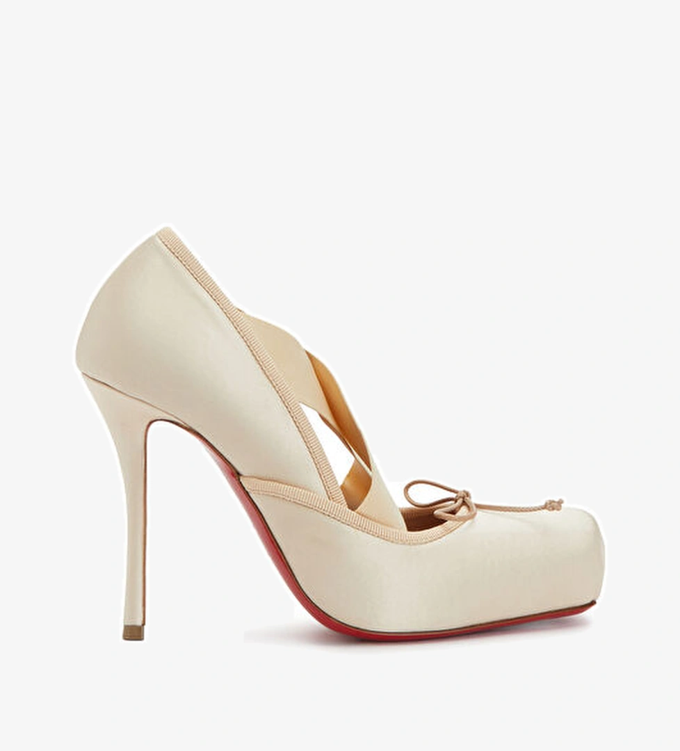 Christian Louboutin Christian Louboutin Cassiastic Nude İpek Topuklu Ayakkabı Basketbol Ayakkabıları | Beymen Nude - 1. görsel