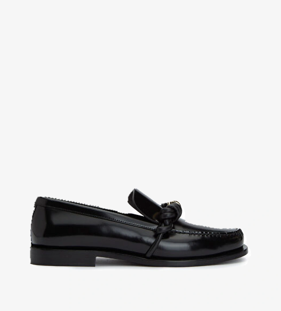 Jil Sander Jil Sander Siyah Örgü Bantlı Kadın Deri Loafer | Beymen Siyah - 1. görsel