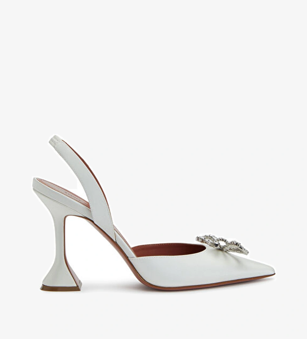 Amina Muaddi Amina Muaddi Rosie Beyaz İpek Topuklu Ayakkabı Basketbol Ayakkabıları | Beymen Beyaz - 1. görsel