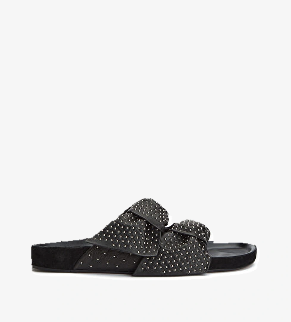 Isabel Marant Isabel Marant Siyah Gümüş Lennyo Siyah Silver Kadın Deri Terlik Beymen'de! Siyah Gümüş - 1. görsel