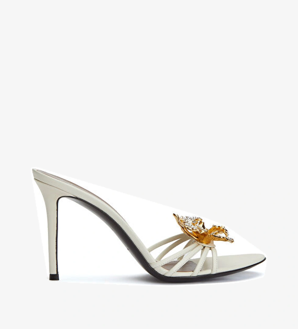 Giuseppe Zanotti Giuseppe Zanotti Beyaz Lintry 90 Grezzo Kadın Deri Terlik Sandalet & Terlik | Beymen Beyaz - 1. görsel