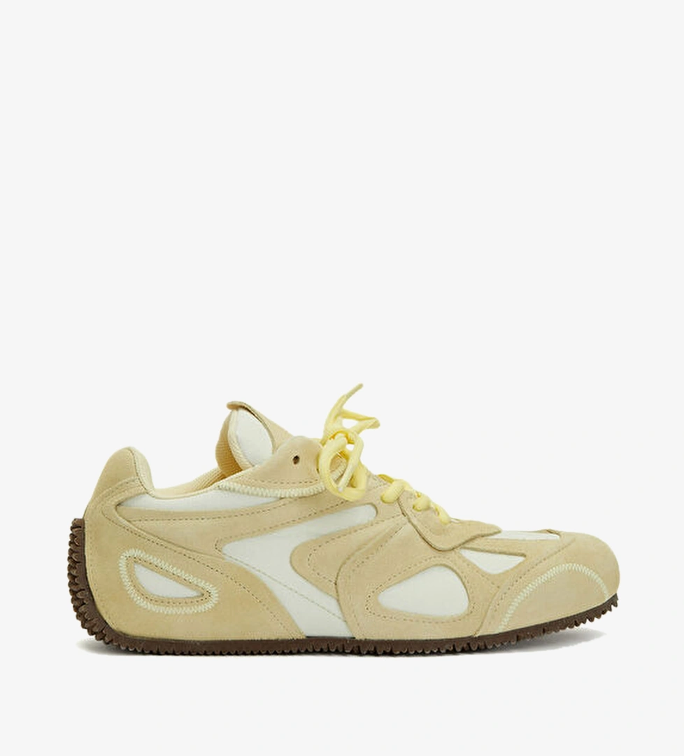 Açık Sarı Kadın Deri Sneaker