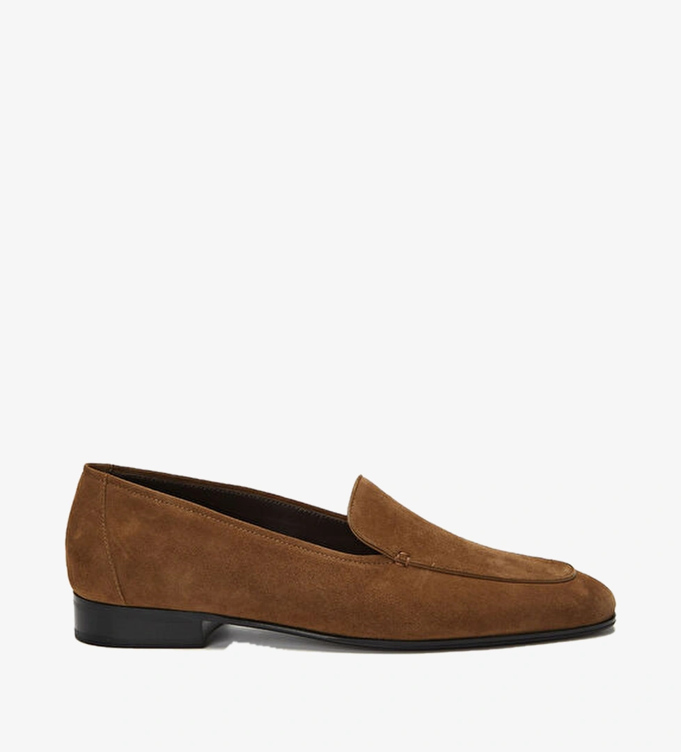 Açık Kahverengi Kadın Süet Loafer