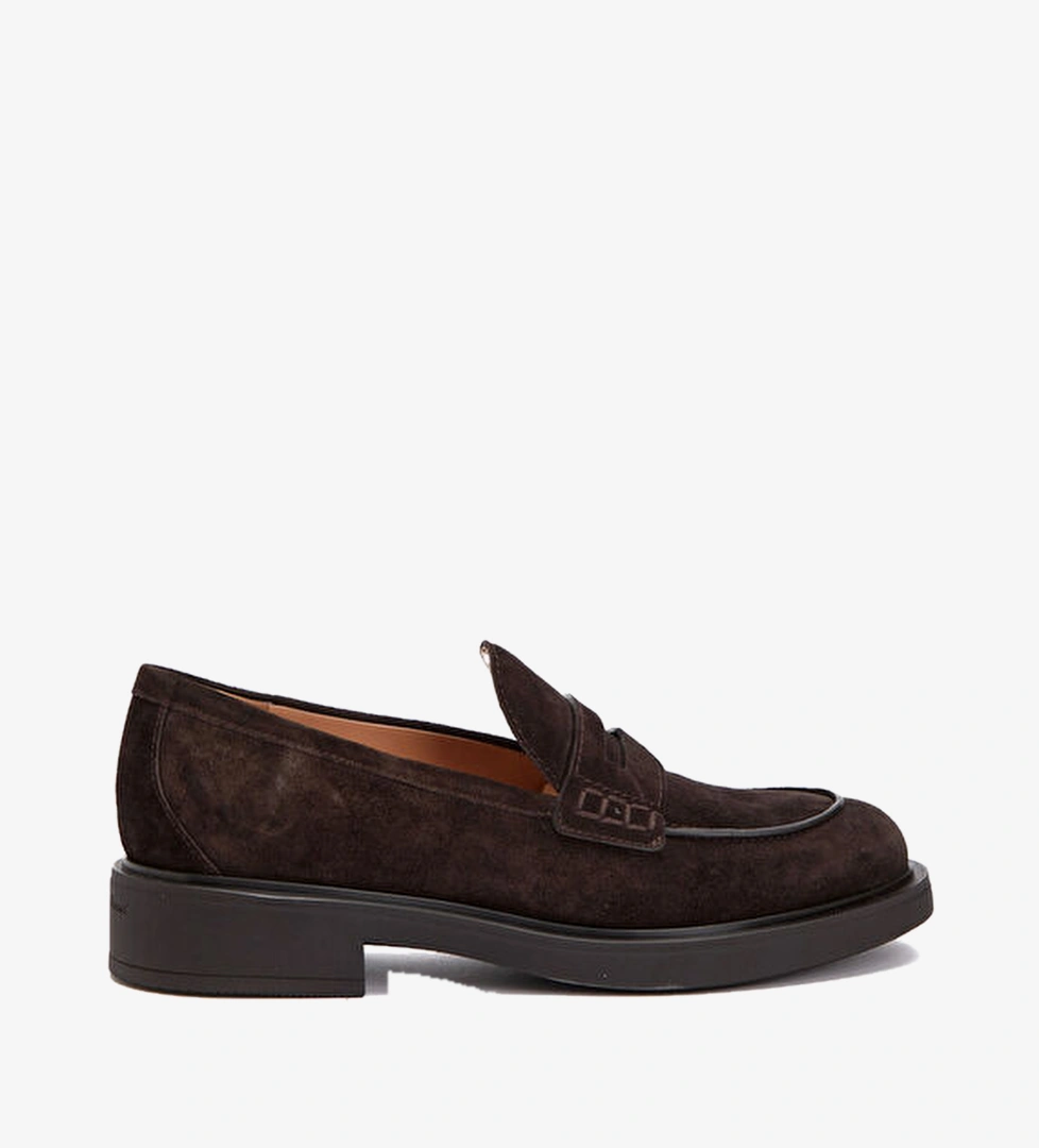 Kahverengi Kadın Süet Loafer
