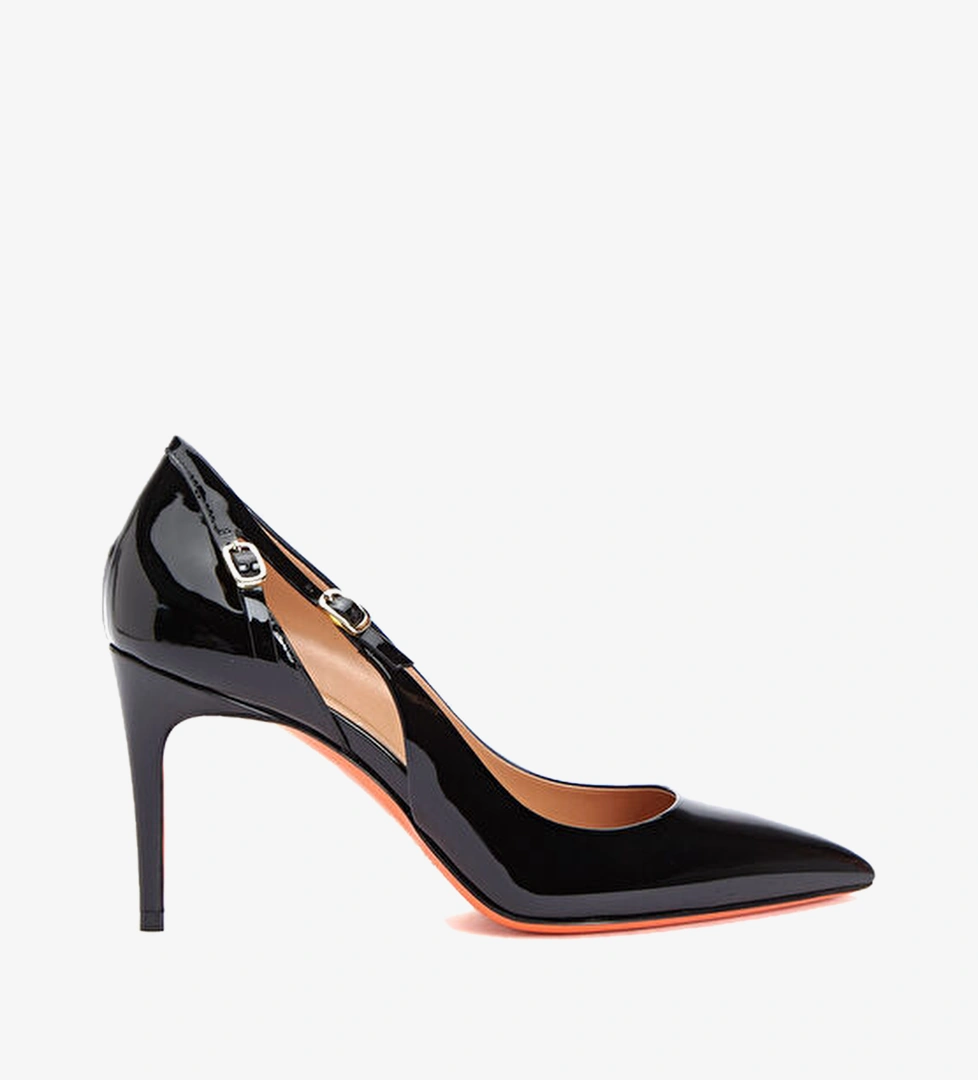 Audrey Siyah Rugan Deri Stiletto